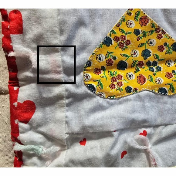 Handmade Child Quilt 40"x50" Patchwork Hearts Soft Homemade Throw Blanket - Picture 8 of 8